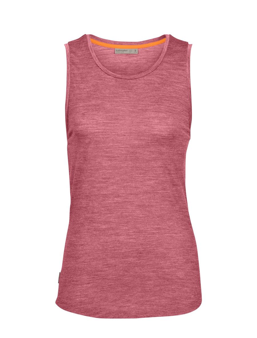 Women's Icebreaker Merino Sphere II Tank T Shirts Cherry Heather | CA 1376KORI